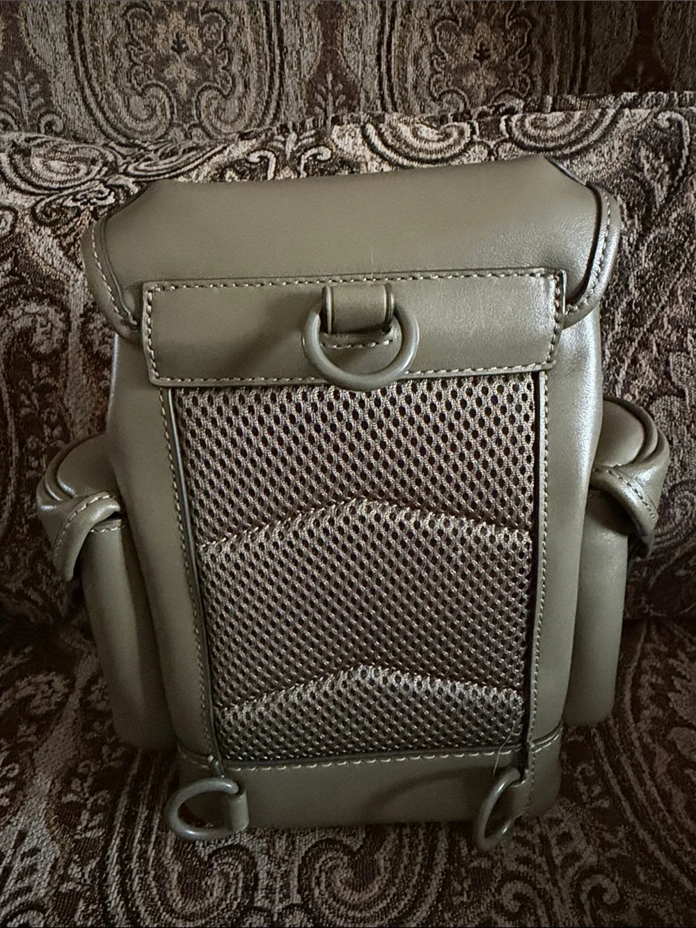 Coach Olive Green Leather Messenger Crossbody Bag
